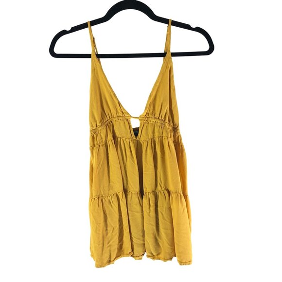 Forever 21 Tops - Forever 21 Babydoll Top Cami Tiered V Neck Yellow S